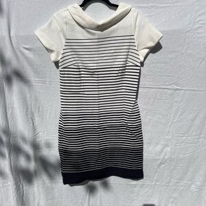 Talbots Ivory and Black Knit Top